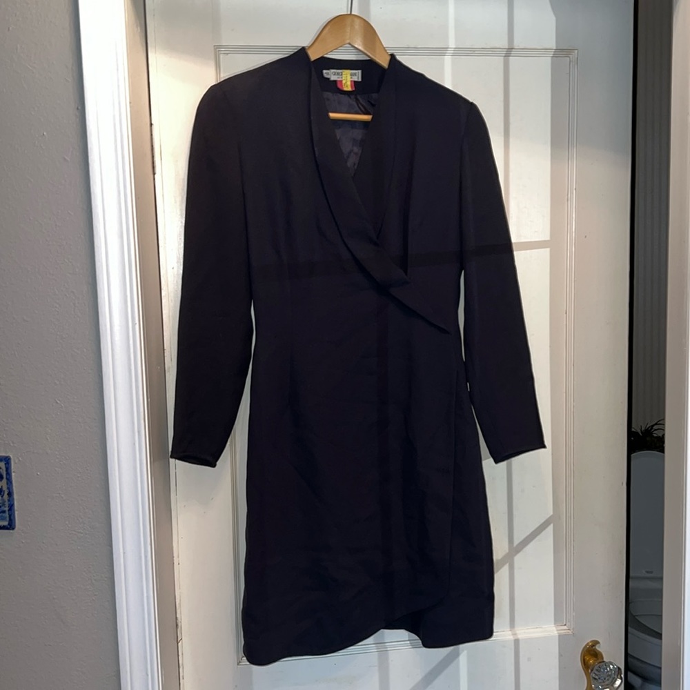 Giorgio Armani Vintage black wrap dress midi size 6